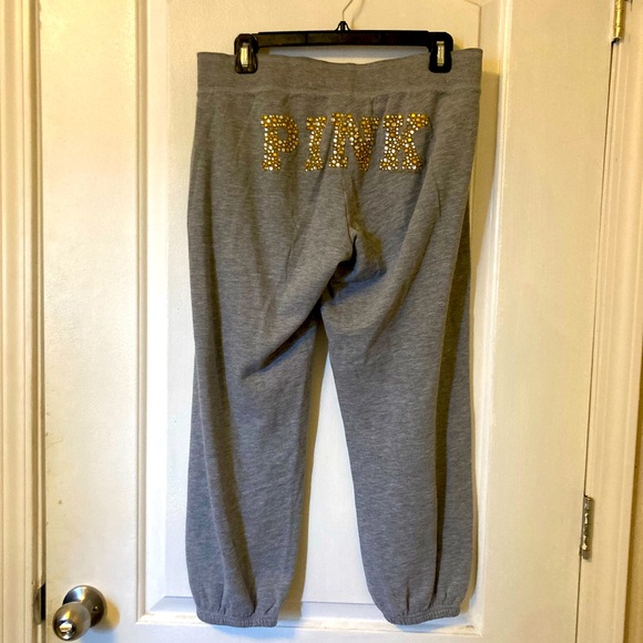 PINK Victoria's Secret Pants - VTG BLING PINK Capri sweats